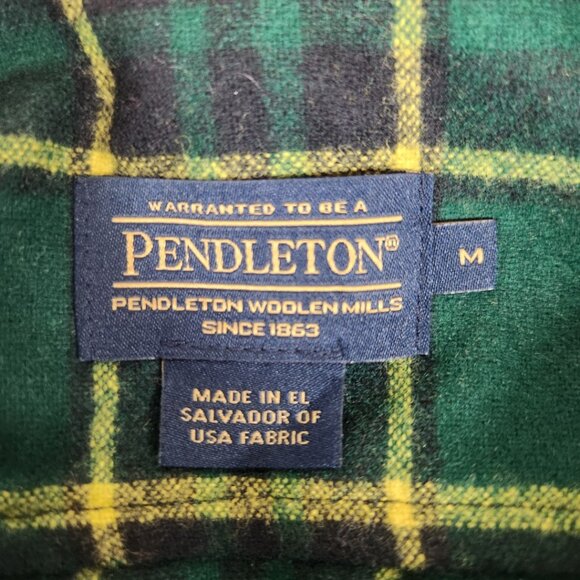 Like New Pendleton Fitted Green and Yellow Plaid Zip-Up Hoodie 100% Virgin Wool - Picture 4 of 4